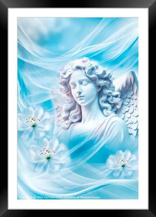 Romantic spring angel  Framed Mounted Print by Jitka Saniova