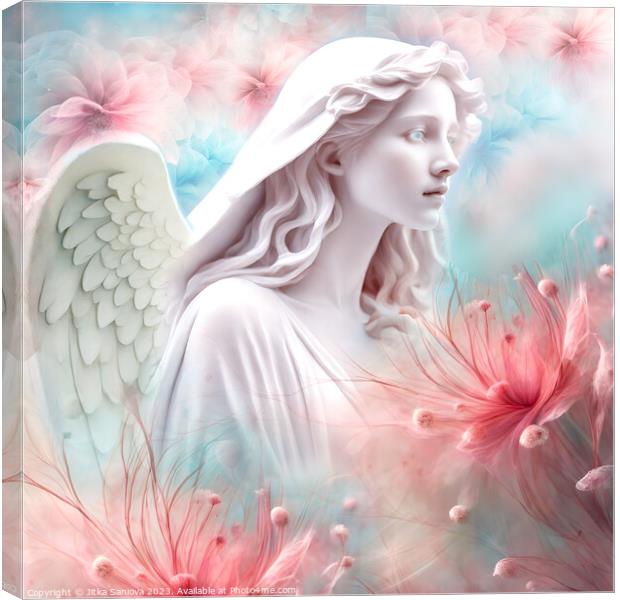 Romantic floral angel  Canvas Print by Jitka Saniova