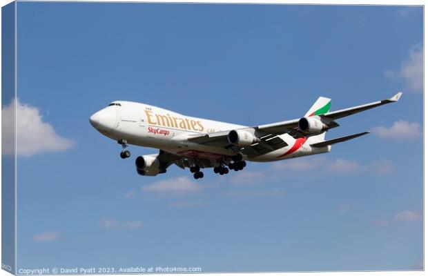 Emirates Boeing 747 SkyCargo   Canvas Print by David Pyatt