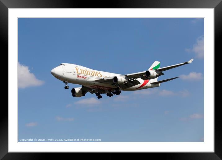 Emirates Boeing 747 SkyCargo   Framed Mounted Print by David Pyatt