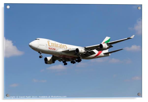 Emirates Boeing 747 SkyCargo   Acrylic by David Pyatt