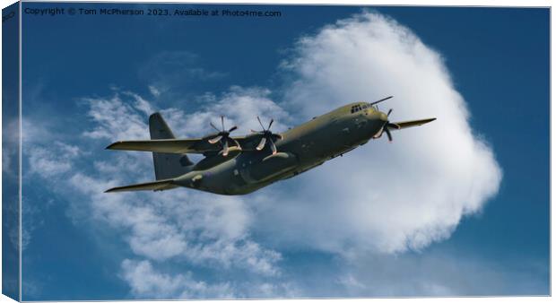 The C-130J Hercules farewell flypast Canvas Print by Tom McPherson