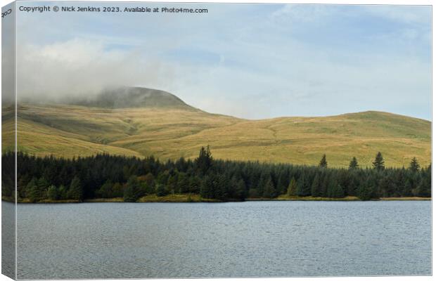 Fan Fawr behind the Beacons Reservoir in October Canvas Print by Nick Jenkins