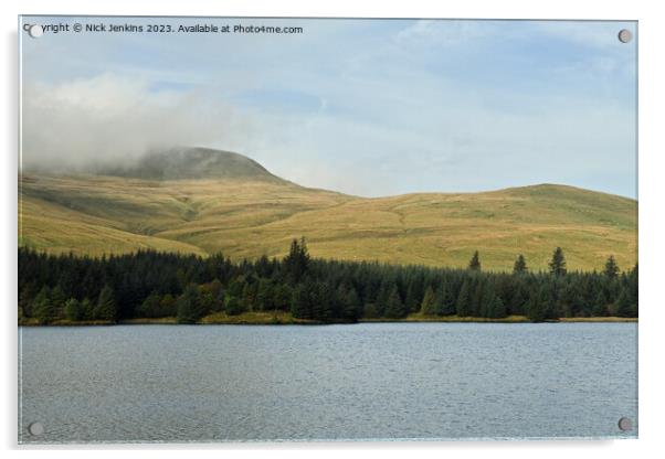 Fan Fawr behind the Beacons Reservoir in October Acrylic by Nick Jenkins