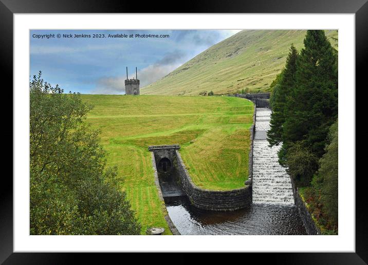 The dammed up end of the 'Beacons Reservoir'   Framed Mounted Print by Nick Jenkins