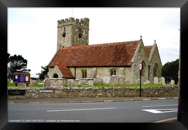 Chale Church, Chale, Isle of Wight Framed Print by john hill
