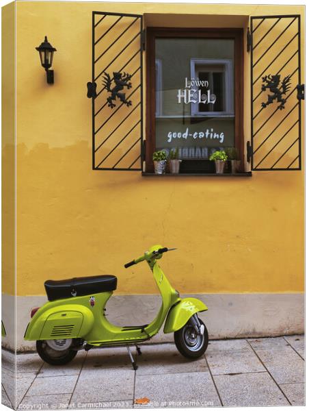 European Scooter Cool Canvas Print by Janet Carmichael