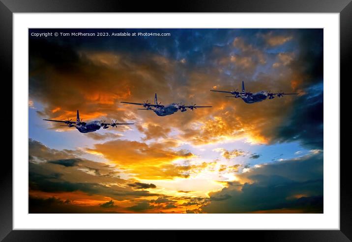 The C-130J Hercules farewell flypast Framed Mounted Print by Tom McPherson