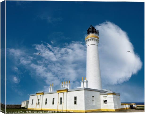 Covesea Skerries Lighthouse, Lossiemouth, Scotland Canvas Print by Tom McPherson