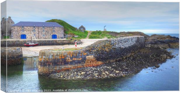 Portsoy Village 17th Century Harbour Wall Aberdeenshire Scotland   Canvas Print by OBT imaging