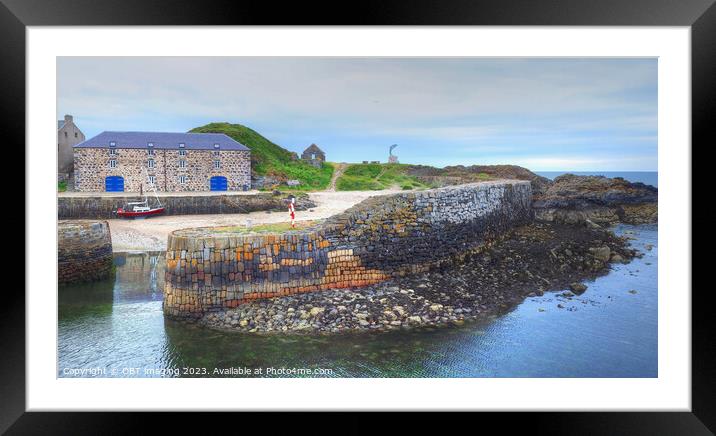 Portsoy Village 17th Century Harbour Wall Aberdeenshire Scotland   Framed Mounted Print by OBT imaging