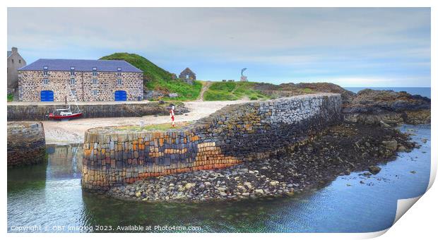 Portsoy Village 17th Century Harbour Wall Aberdeenshire Scotland   Print by OBT imaging