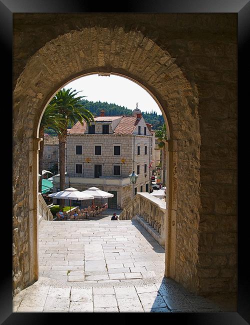 KORCULA TOWN GATE Framed Print by radoslav rundic