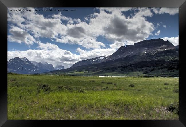 Glacier National Park Montana Framed Print by Arun 