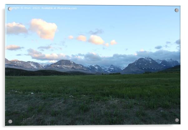 Glacier National Park Montana Acrylic by Arun 