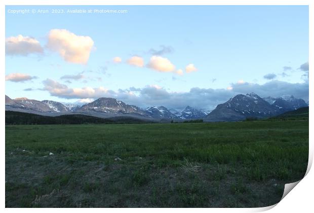 Glacier National Park Montana Print by Arun 