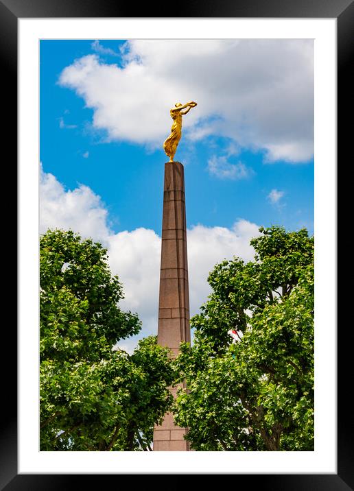Gëlle Fra, Monument of Remembrance, a war memorial in Luxembourg City Framed Mounted Print by Chun Ju Wu