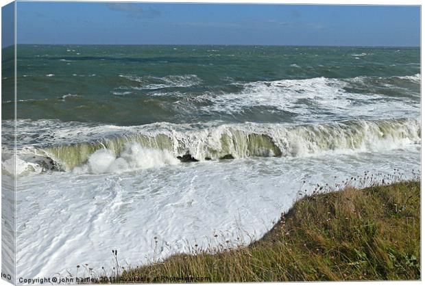 High Rollers - Stormy Sea at Weybourne Norfolk Canvas Print by john hartley
