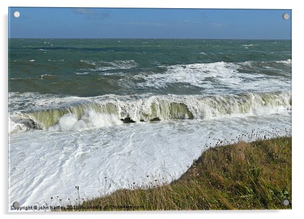 High Rollers - Stormy Sea at Weybourne Norfolk Acrylic by john hartley