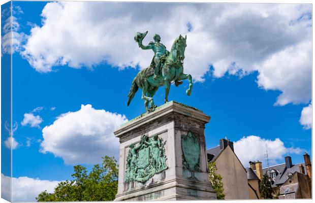 The statue of Grand Duke William II on the square Place Guillaume II Canvas Print by Chun Ju Wu