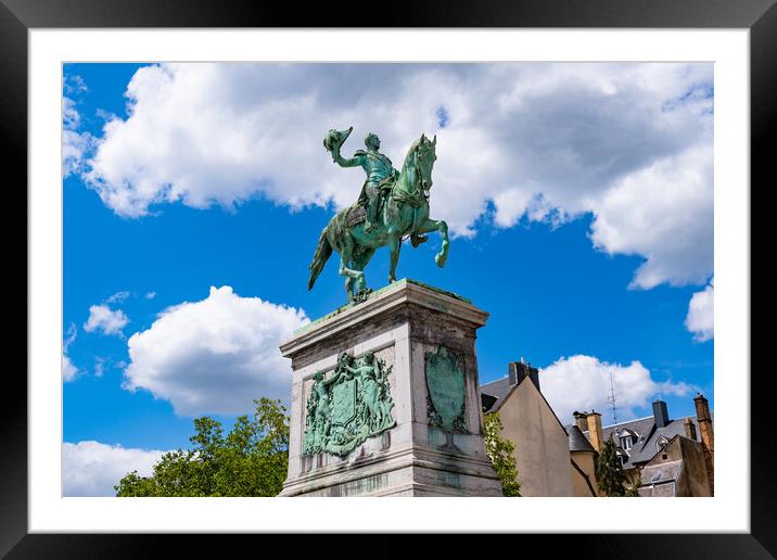 The statue of Grand Duke William II on the square Place Guillaume II Framed Mounted Print by Chun Ju Wu