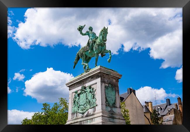 The statue of Grand Duke William II on the square Place Guillaume II Framed Print by Chun Ju Wu