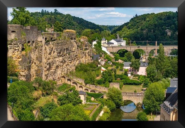 Bock Casemates, a rocky fortification in Luxembourg City Framed Print by Chun Ju Wu