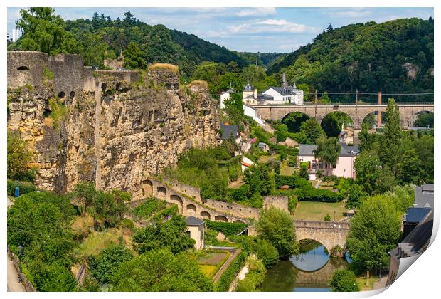 Bock Casemates, a rocky fortification in Luxembourg City Print by Chun Ju Wu