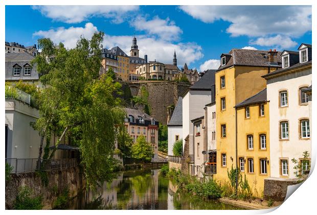 View of Grund district and Alzette river in Luxembourg City Print by Chun Ju Wu