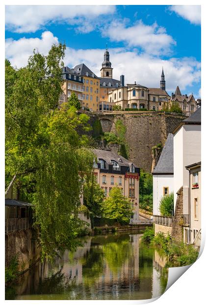 View of Grund district and Alzette river in Luxembourg City Print by Chun Ju Wu