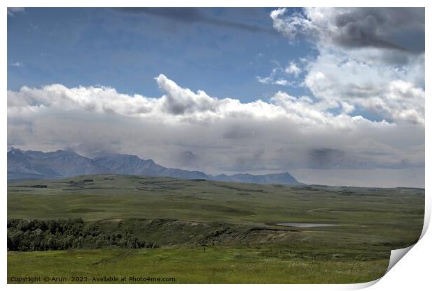 Waterton Lakes, Alberta, Canada Print by Arun 