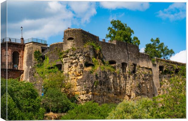 Bock Casemates, a rocky fortification in Luxembourg City Canvas Print by Chun Ju Wu
