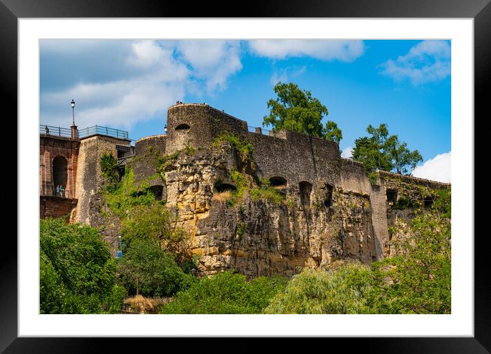 Bock Casemates, a rocky fortification in Luxembourg City Framed Mounted Print by Chun Ju Wu