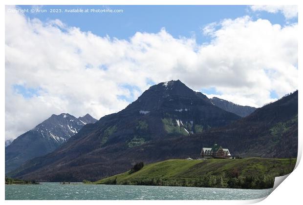 Waterton Lakes, Alberta, Canada Print by Arun 