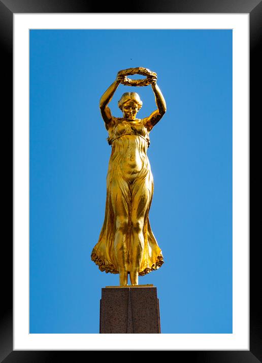 Gëlle Fra, Monument of Remembrance, a war memorial in Luxembourg City Framed Mounted Print by Chun Ju Wu
