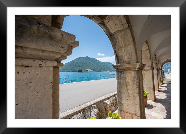 Perast churches through the arches Framed Mounted Print by Jason Wells