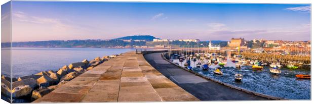 Scarborough East Pier Panoramic Canvas Print by Tim Hill