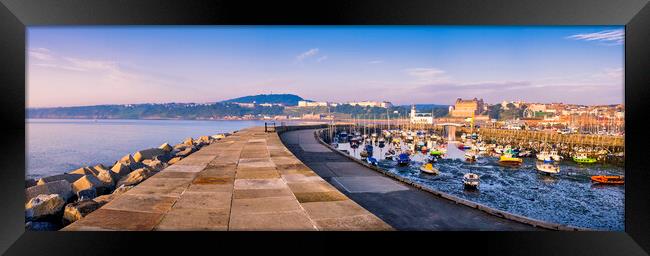 Scarborough East Pier Panoramic Framed Print by Tim Hill