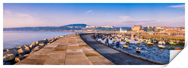 Scarborough East Pier Panoramic Print by Tim Hill