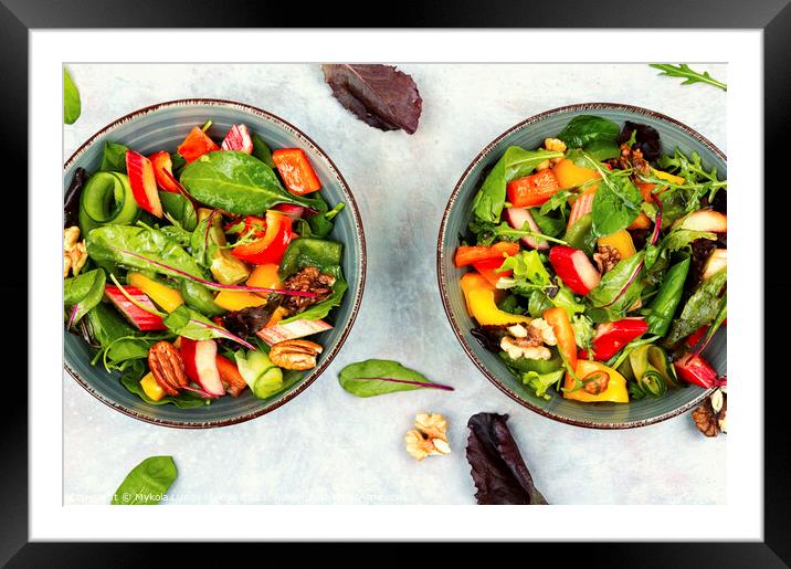 Fresh veggie vegetable salad. Framed Mounted Print by Mykola Lunov Mykola