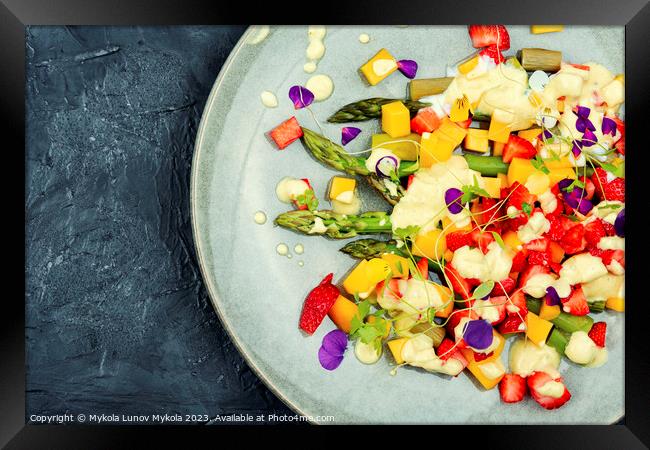Asparagus salad with fruit, space for text Framed Print by Mykola Lunov Mykola
