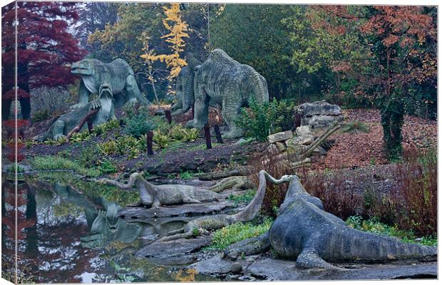 The Crystal Palace Dinosaurs Canvas Print by Dawn O'Connor