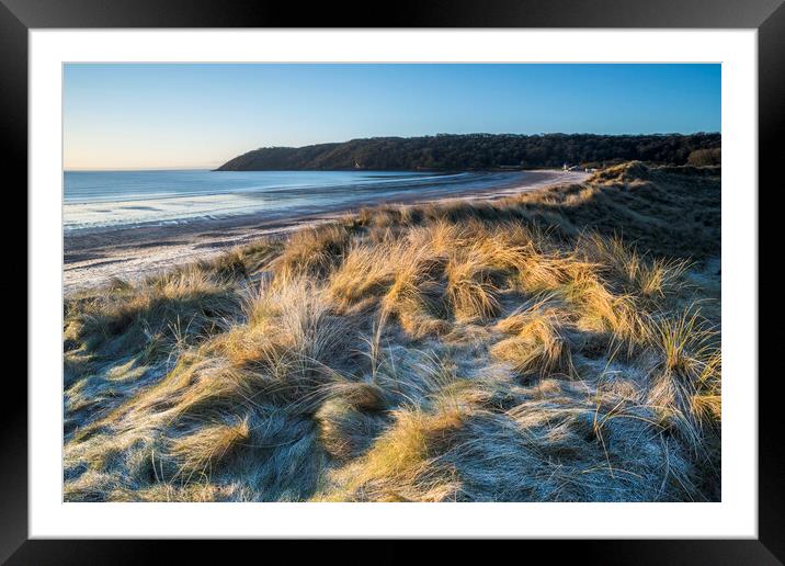 Oxwich Bay winter Framed Mounted Print by Robert Canis