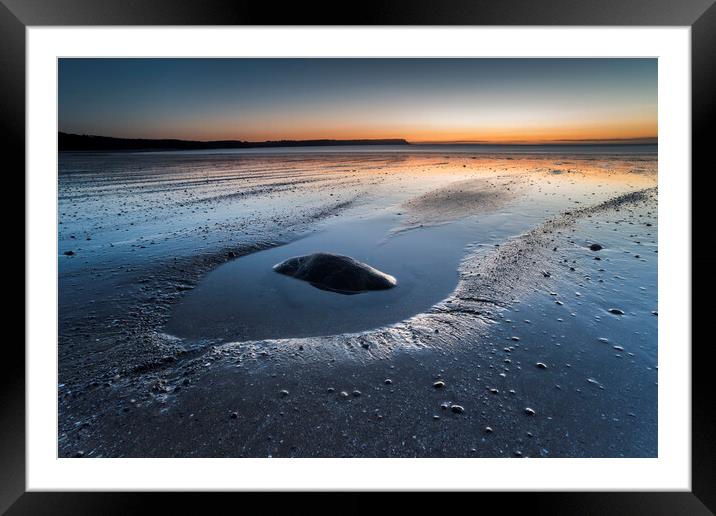 Oxwich Bay dawn Framed Mounted Print by Robert Canis