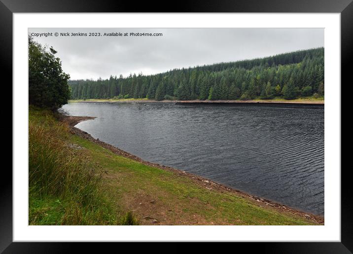 Cantref Reservoir in the Central Brecon Beacons Framed Mounted Print by Nick Jenkins
