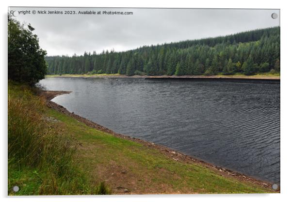 Cantref Reservoir in the Central Brecon Beacons Acrylic by Nick Jenkins