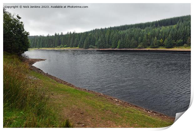 Cantref Reservoir in the Central Brecon Beacons Print by Nick Jenkins