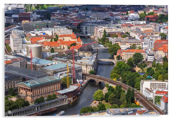 Berlin Aerial View With Museum Island At River Spree Acrylic by Artur Bogacki