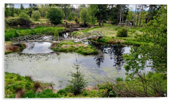 Burgie Arboretum Loch Acrylic by Tom McPherson