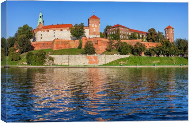 Wawel Royal Castle At Vistula River In Krakow Canvas Print by Artur Bogacki